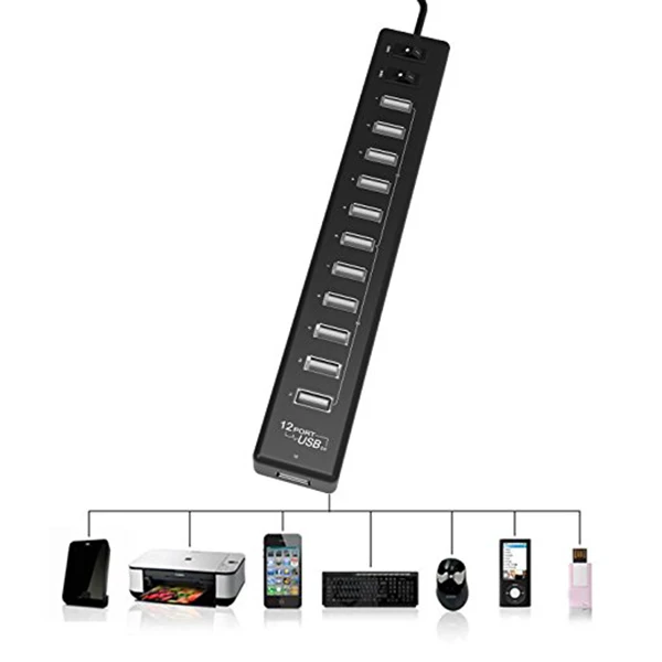 Перетащите двенадцати USB2.0 концентратор 12 Порты и разъёмы USB высокое Скорость для