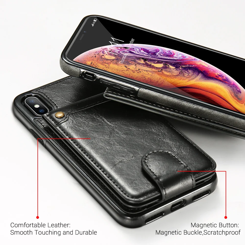 Чехол-книжка KISSCASE с карманом для карт Samsung Note 8 S9 Plus чехлы из искусственной кожи S7