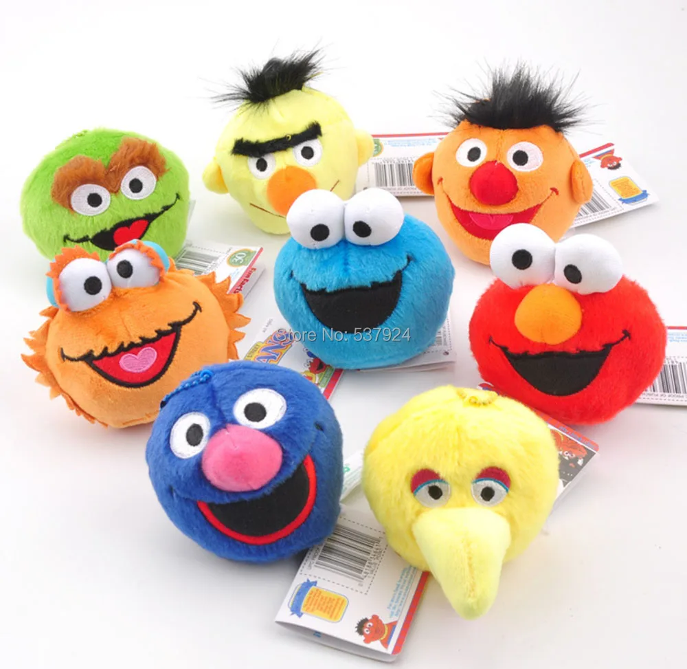 Новинка 8 шт. кулон с кулоном Улица Сезам Elmo Cookie Grover Bert Оскар Zoe & Emie Big Bird 3 5 дюйма 9