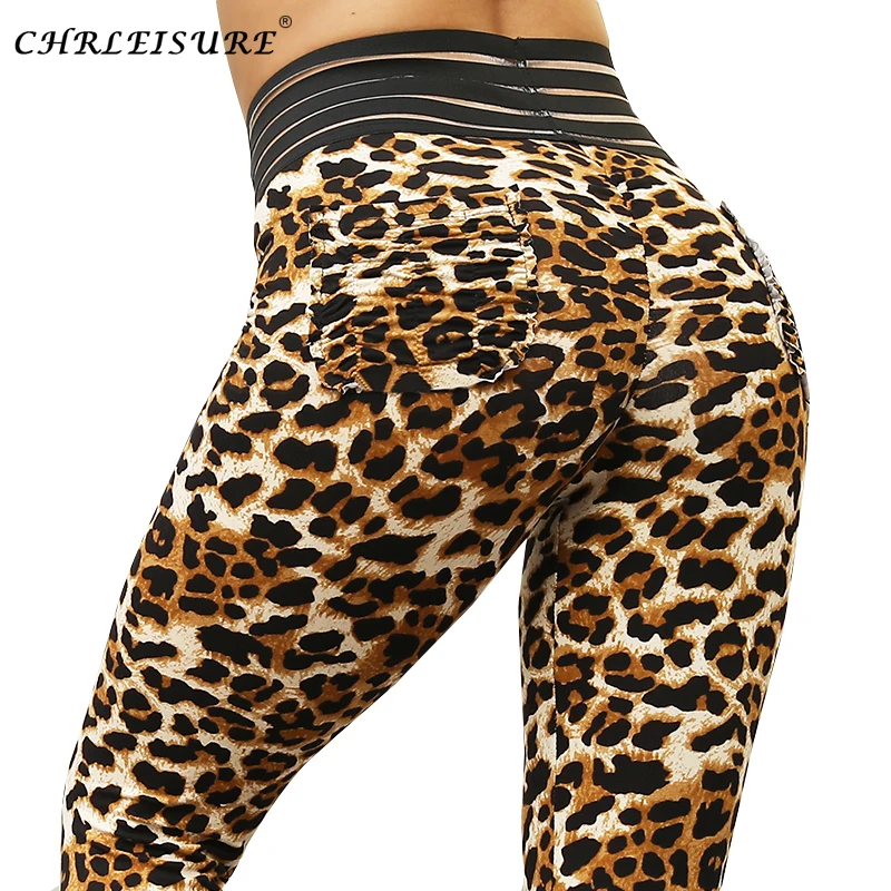CHRLEISURE модные леггинсы с леопардовым принтом женские для спортзала Леггинсы