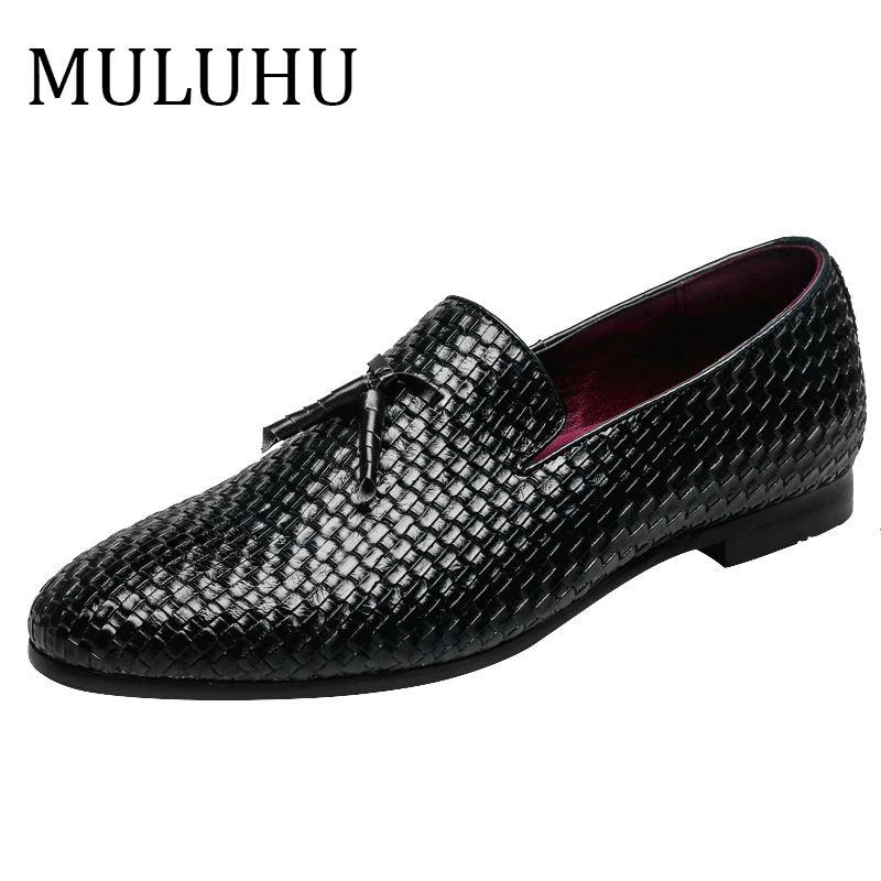 MULUHU Spring Man Leather Shoes Loafers Business Office Dress High Quality Fashion Casual Male Shoe Size38-48 Dropshipping | Обувь