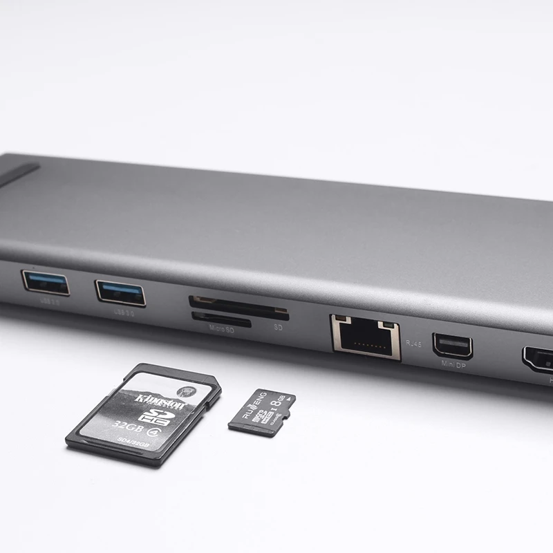 Универсальный 11 в 1 Usb C концентратор алюминиевый тип адаптер с 3 портами 0 5 мм
