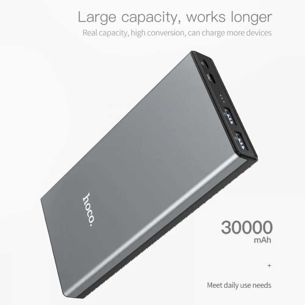 HOCO 30000 мАч Внешний аккумулятор QC3.0 PD двухсторонняя быстрая зарядка банк питания