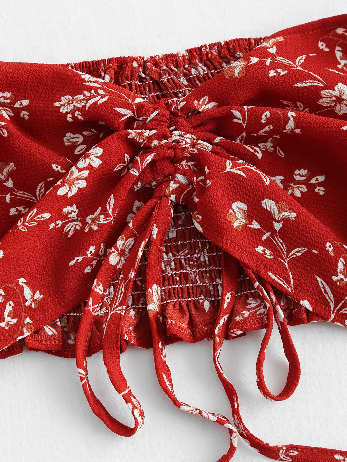 ZAFUL с открытыми плечами Cinched Цветочный женский комплект Летняя косая шея