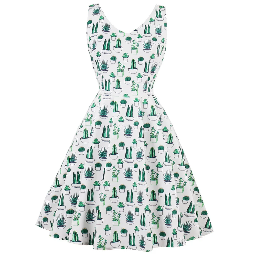 День Святого Патрика платье летние женские кактус платья без рукавов и с принтом