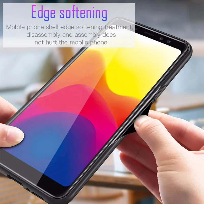 Phone Case For Samsung S8 Plus Note 8 9 Luxury Silicon Tempered Glass Back Cover S9 A5 A7 2017 A8 J4 J6 J8 2018 |