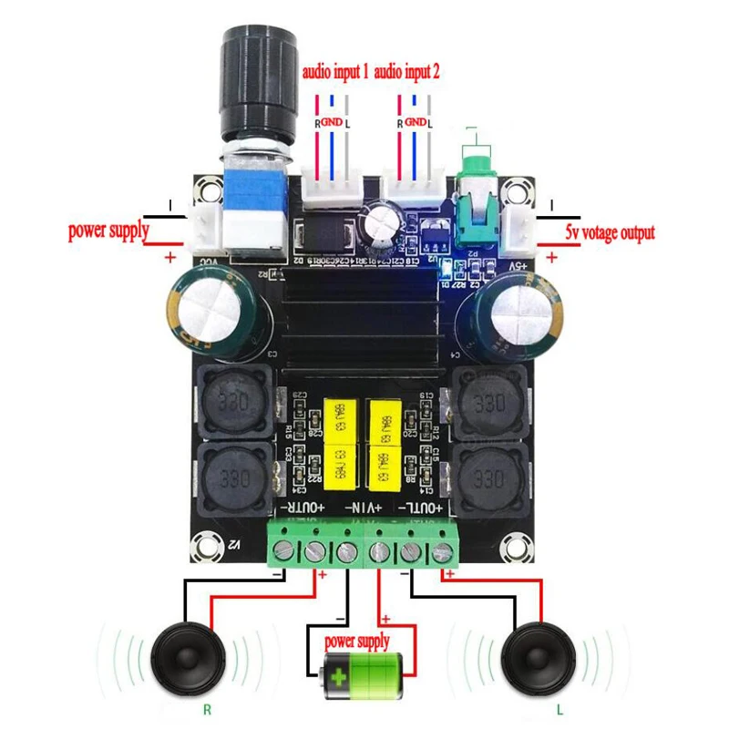 Aokin TPA3116 D2 50 Вт x 2 Высокая мощность цифровой аудио усилитель музыки плата стерео