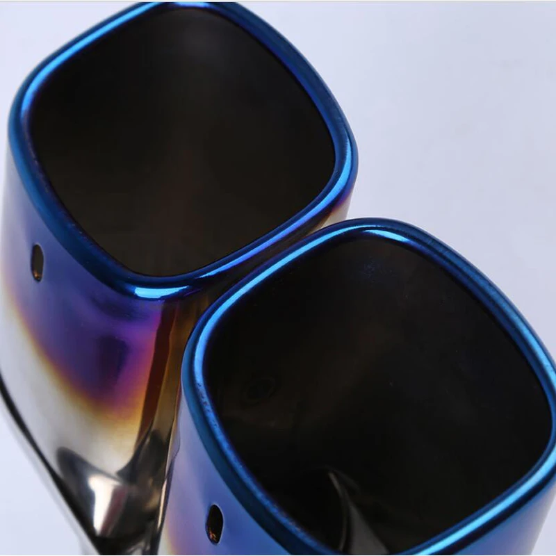 Car Auto Silver Stainless Steel Chrome Double Outlet Muffler Exhaust Tail Pipe Throat Liner Universal 62mm Inlet 1 to 2 Dual | Автомобили