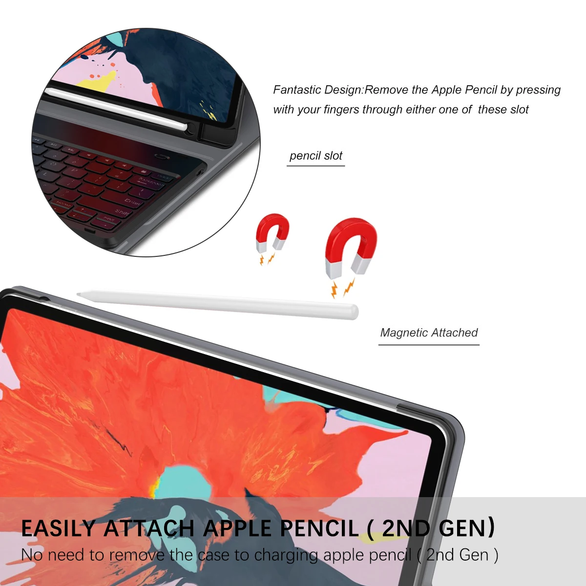 Для iPad Pro 11 дюймов 2018 Чехол Флип США Bluetooth клавиатура PU кожаный чехол для