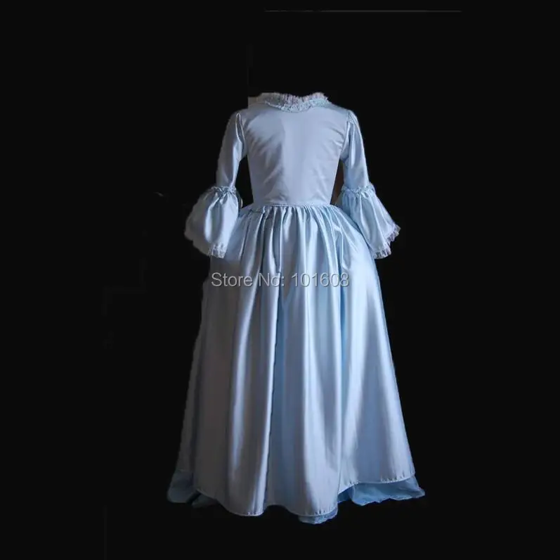 Платье "Tailored!Royal Blue Taffeta Vintage Duchess Princess Civil war 18th Court Belle Marie Antoinette DRESS Victorian dresses HL-381" переводится на русский язык следующим образом: Платье "Голубой королевский тафта винтажного стиля герцо