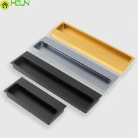 1 pc champagne gold aluminum hidden drawer handle conceal recessed built in pull handle cabinet wardrobe sliding door need slot