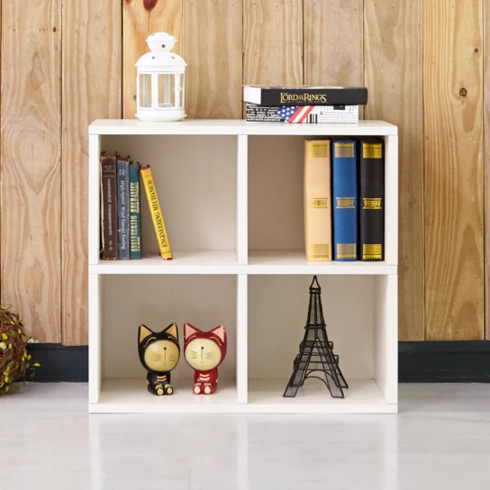Способ основы экологичный 4 Cubby Bookcase белый инструмент бесплатная сборка