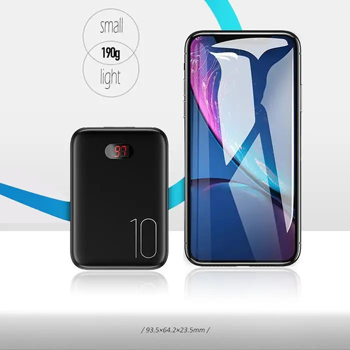 10000 мАч Внешний mi ni цифровой аккумулятор портативное зарядное устройство ЖК
