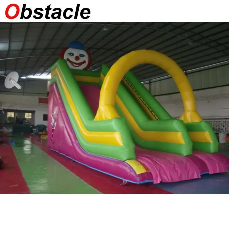 

4.5m Factory direct theme logo color customized inflatable clown slide inflatable slides bouncy house for children party event