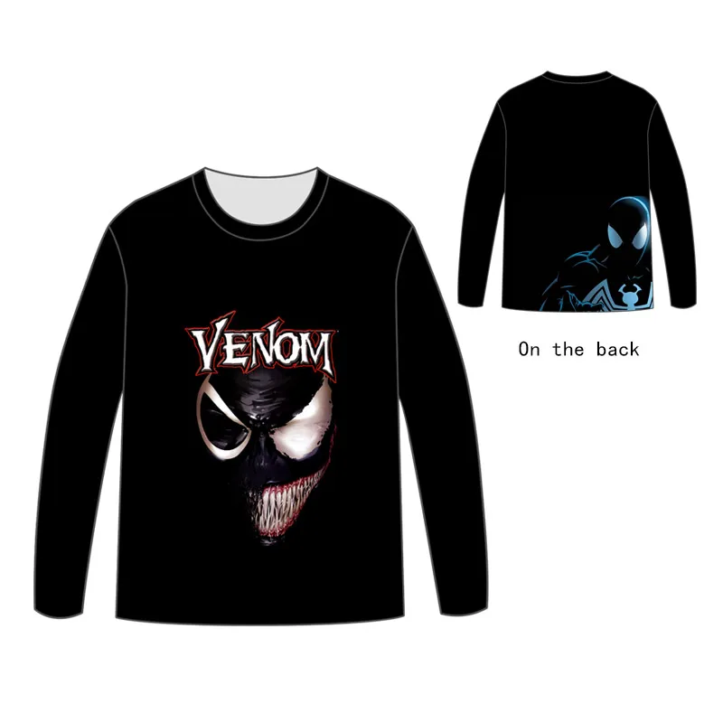 Хит черно белые топы с героями аниме Venom Человек паук маскарадное платье унисекс