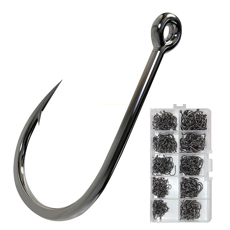 HOT 500Pcs/коробка для рыболовных крючков 10 размеров 3 # 12 Высокоуглеродистая сталь