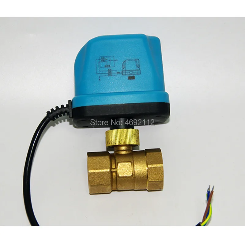 Бесплатная доставка DN15 DN20 DN25 DN32 DN40 AC220V Электрический шаровой клапан латунный