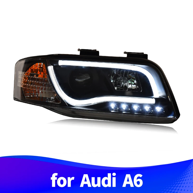 Фара в сборе для Audi A6 1999 2004 светодиодный DRL ксеноновые фары ближнего и дальнего