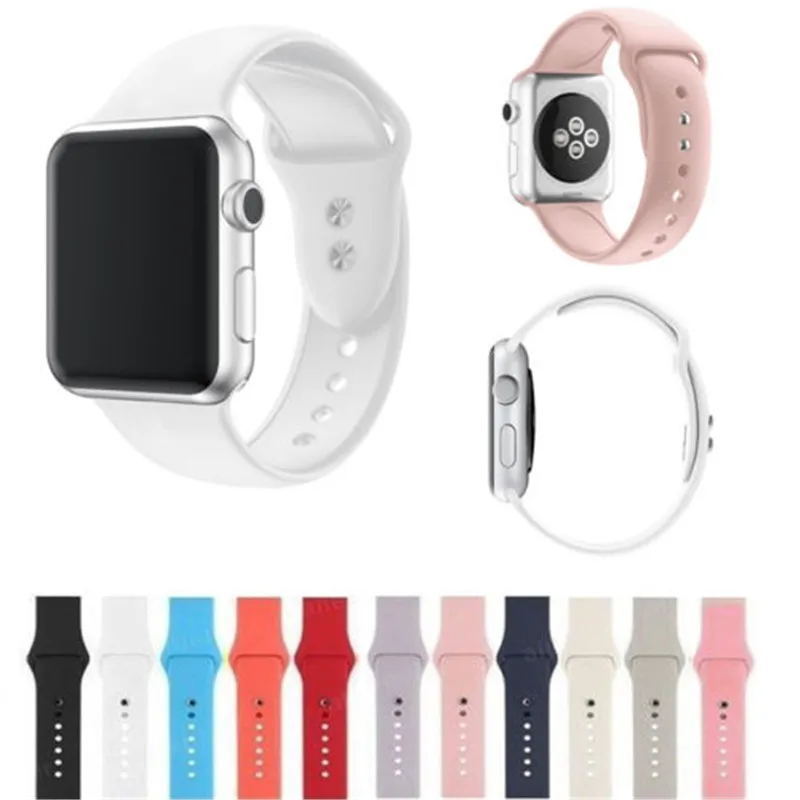 Новый силиконовый спортивный ремешок многоцветный для часов Apple Watch 38 мм-42 мм