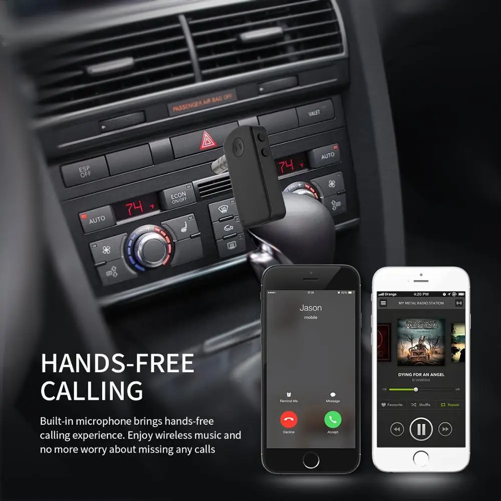 VAORLO CSR8635 Автомобильный Bluetooth AUX 3,5 мм приемник Bluetooth Handsfree Вызов беспроводной Bluetooth адаптер автомобильный комплект Авто музыкальные приемники