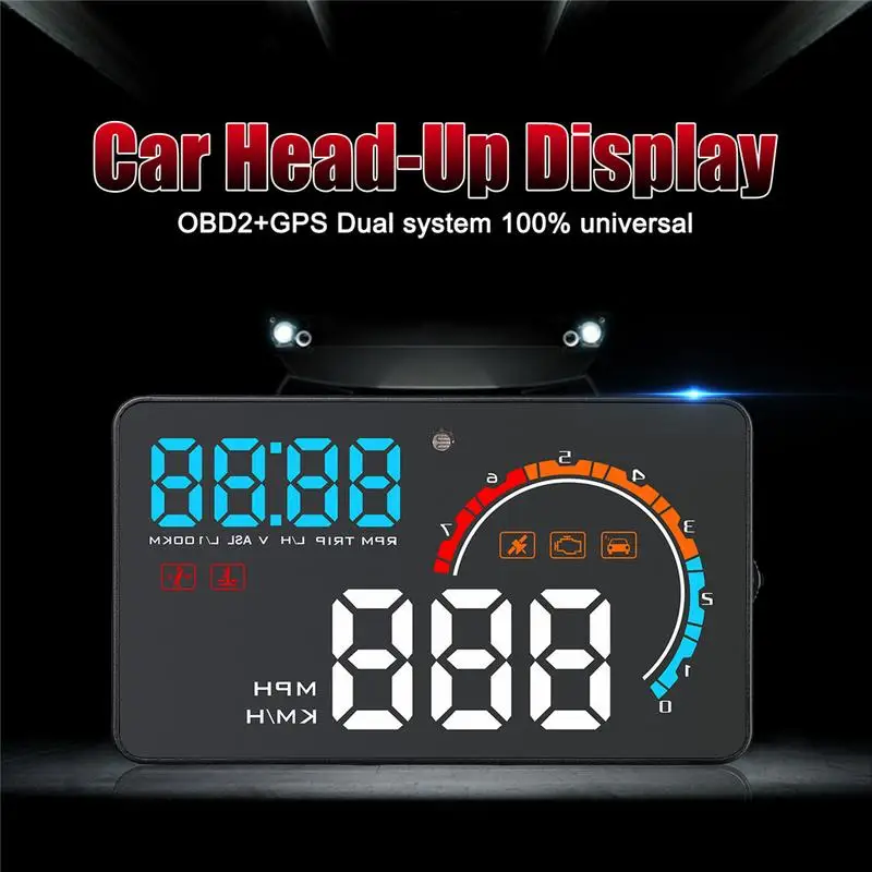 Новинка 2019 года универсальная двойная система D2500 HUD OBD2 + GPS для всех автомобилей