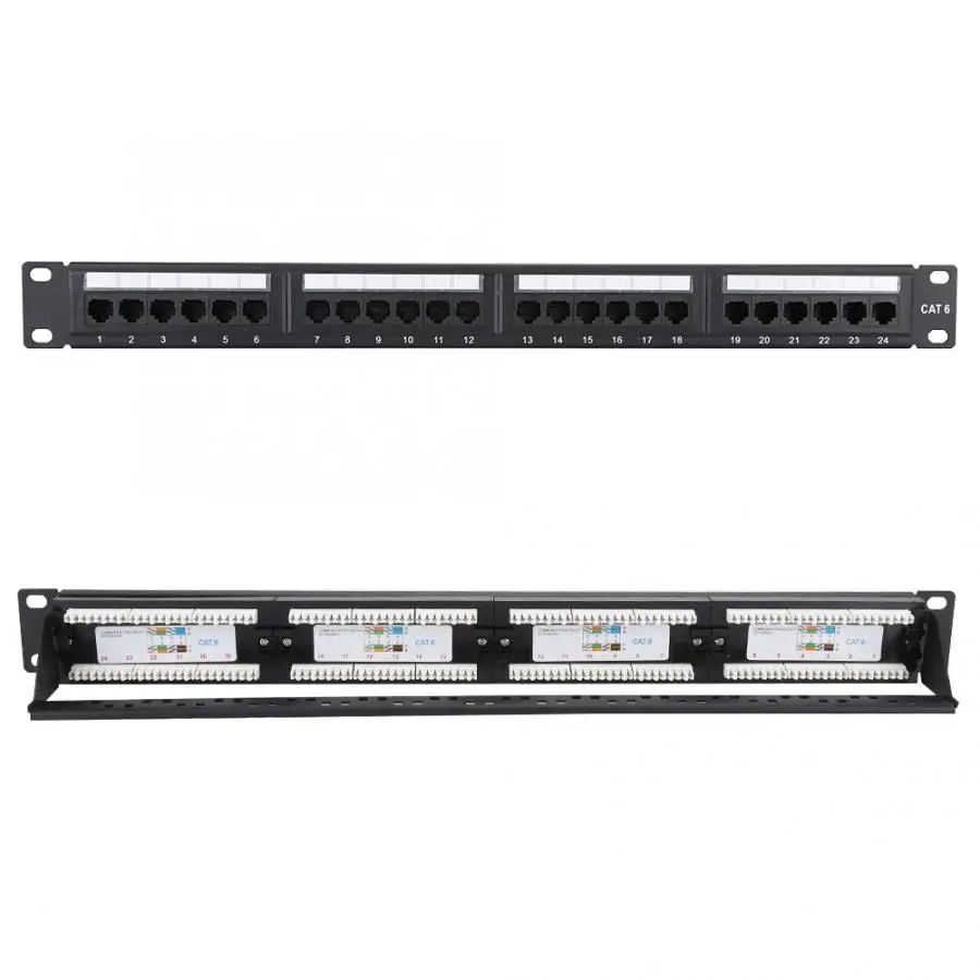 24 порта монтируемая плата для передачи данных Высокоскоростная CAT6 CAT-6 сетевая