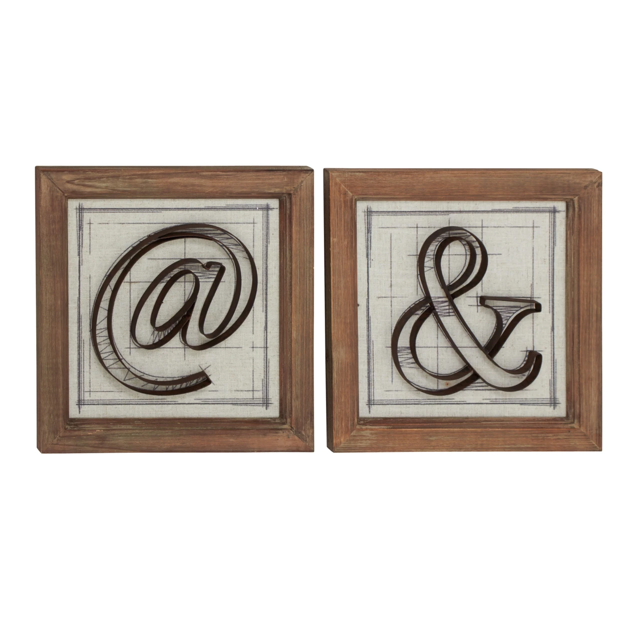 Fancy Wood Metal wall decorative 2 Assorted | Дом и сад