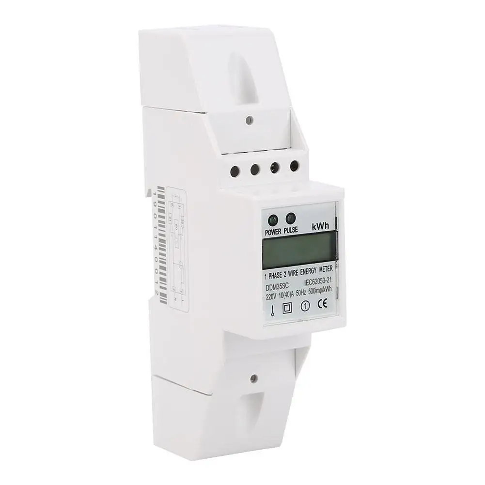 Счетчик энергии 220V 230V 50Hz 60Hz DDM35SC однофазный 2P LCD din рейка кВт/ч Ватт час счетчик