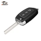 Dandkey сменный Корпус Ключа 3 кнопки для Mistra Hyundai Solaris Ix35 Ix45 Series 2 Verna раскладной чехол для ключей