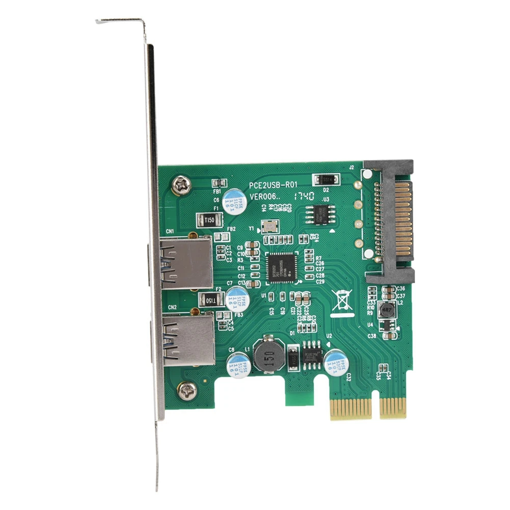 Новый 2 порты и разъёмы USB 3 0 PCI Express настольный компьютер ПК расширения Add On карты