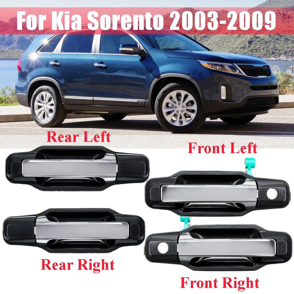Ручки для наружных дверей Kia LHD ABS ручки Sorento 2003 2004 2005 2006 2007 2008 2009 OEM 82650 3E010|Внешние