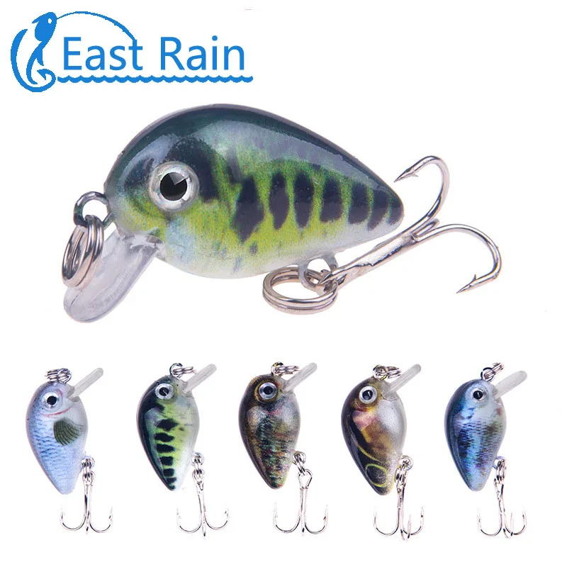 East Rain 3 см 2 1 Г 5 шт. много камуфляжных воблеров рыболовные воблеры жесткая