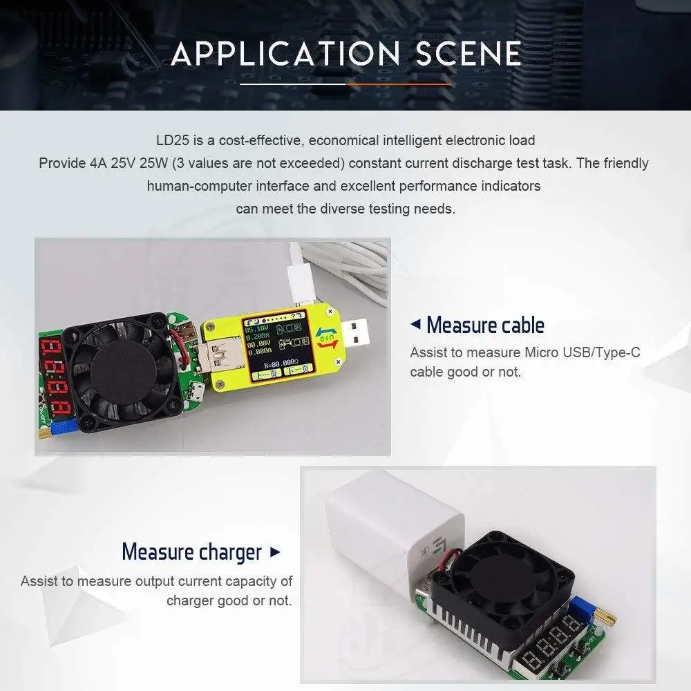 LD25 LD35 электронный нагрузочный резистор USB интерфейс разрядка батарея тест