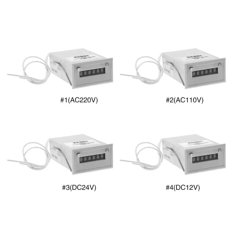 Пластиковый электромагнитный счетчик импульсов 6 цифр AC220V / AC110V DC24V DC 12V|Счетчики| |