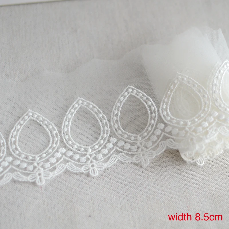 

20yards Gauze mesh embroidery cotton thread Lace Trim lace fabric DIY clothing patchwork home textile Apparel Sewing Accessories