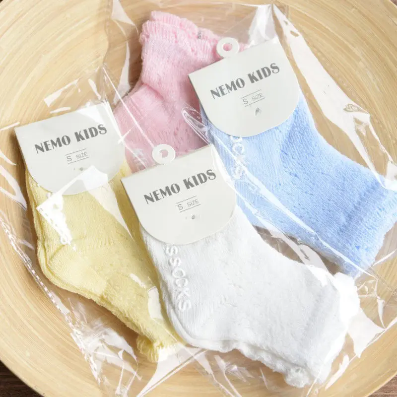 

Baby Girls Kids Toddler Solid Color Socks Cotton Lace Princess Ankle Mesh Socks Summer Pure Color Breathable Lace Cotton Socks