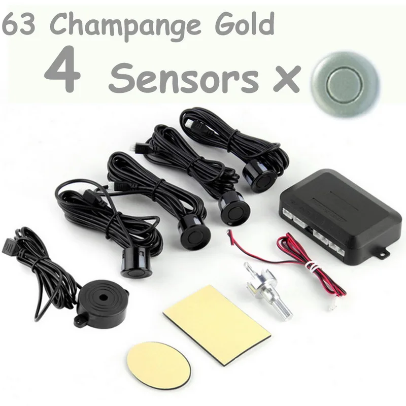 

new arrival Car parking sensor reverse 4 Sensors 44 colors to choose Reverse Backup Radar buzzer sound alert System round shape