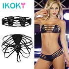 Комплект сексуального нижнего белья из бюстгальтера и стрингов, 2 шт.компл., из лакированной кожи