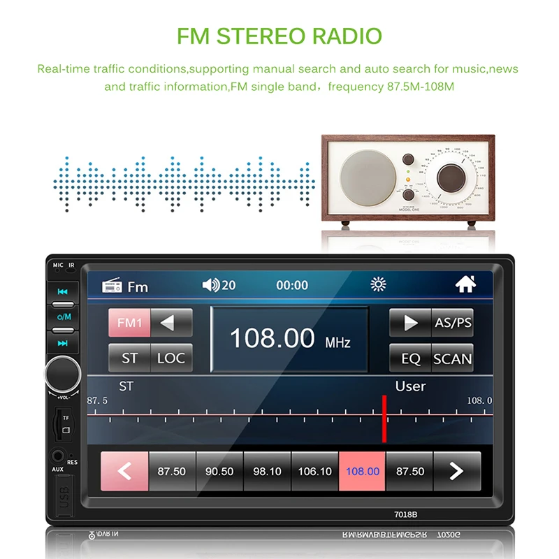 Автомагнитола 7 &quotHD мультимедийный MP5 плеер с сенсорным экраном Bluetooth AUX USB TF FM