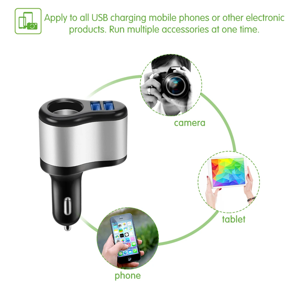 Powstro устройство для автомобиля с двумя портами USB Зарядное 1A & 2.1A мобильный