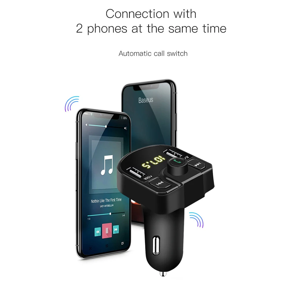 Автомобильное зарядное устройство с Bluetooth FM-передатчик mp3-плеер двойным