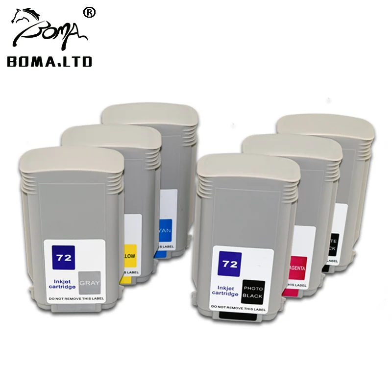 BOMA.LTD Compatible 6 Color Full Ink Cartridge For HP 72 T795 T610 T620 T770 T790 T1200 T1100 T1300 T2300 Printer Pollter