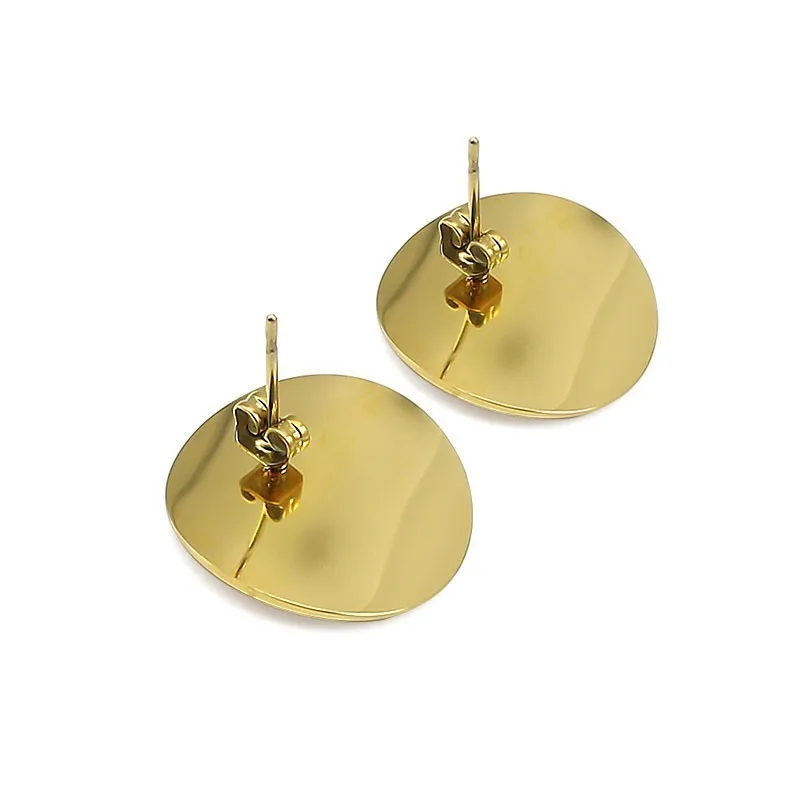 Женские серьги-гвоздики золотистого и серебристого цветов из нержавеющей стали