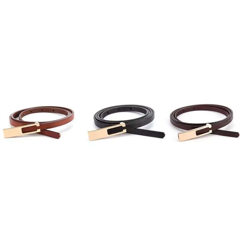 

New Hot Sale Retro Ladies Leather Belt Casual Style Narrow Section Pin Buckle Buckle Belt Women Versatile Decorative Belt
