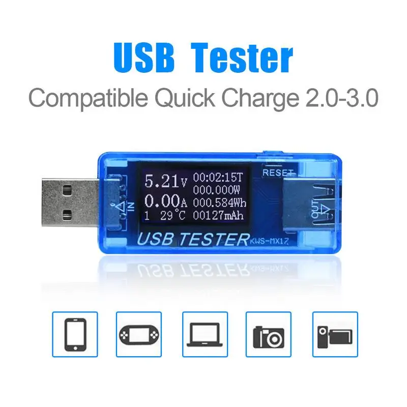 USB тестер 8 в 1 для измерения емкости и напряжения электроэнергии измеритель тока