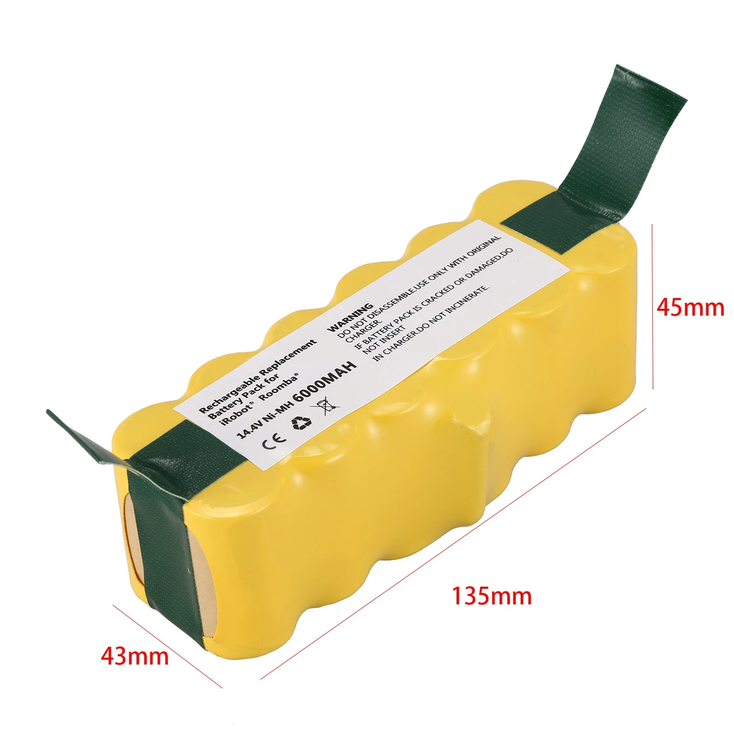 Аккумулятор Ni-Mh 14,4V 6000Mah для Roomba 500 510 530 531 535 540 545 550 560 562 570 580 581 600 780.