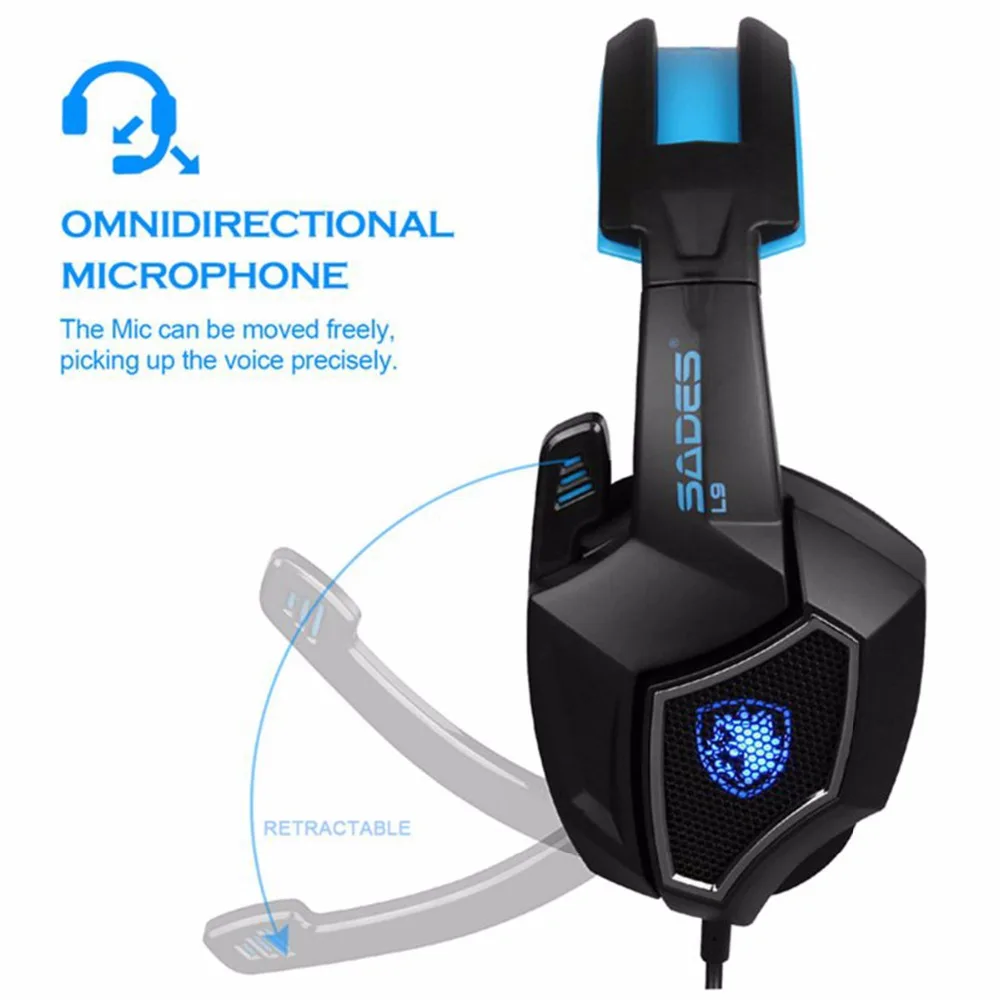 SADES игровая гарнитура Usb настольные наушники для ПК компьютерные 3D стерео