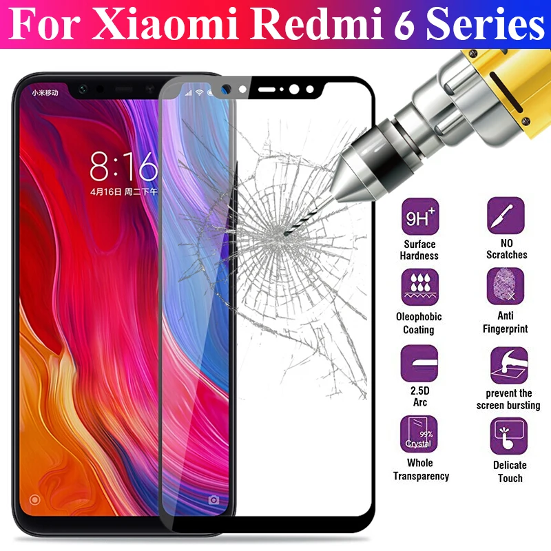 9h полное 10D защитное стекло 6 для Xiaomi 6x A2 Lite защита экрана Redmi 5 plus 6a 7 Note Pro