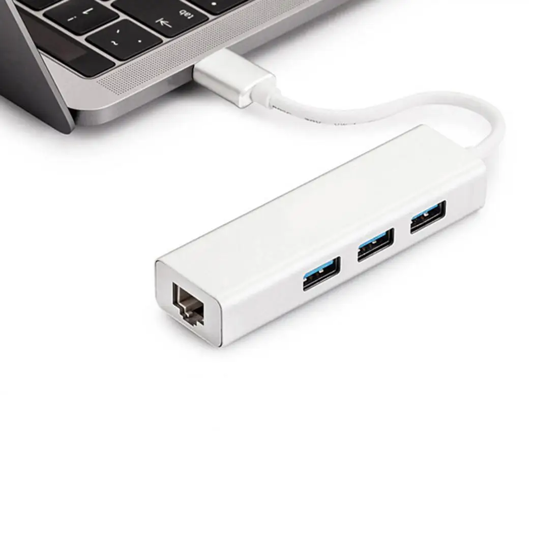 4 In 1 Mini Practical Multifunctional USB RJ45 3.0 HUB Ports Type-C Splitter Network Converter 10/100Mbps | Компьютеры и офис