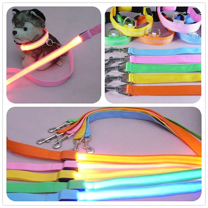 Dog Collar LED Popular Night Safety Pet Supplies Light Up High Quality Flashing 1PC Glow In Dark Nylon Hot Sale Leash | Дом и сад